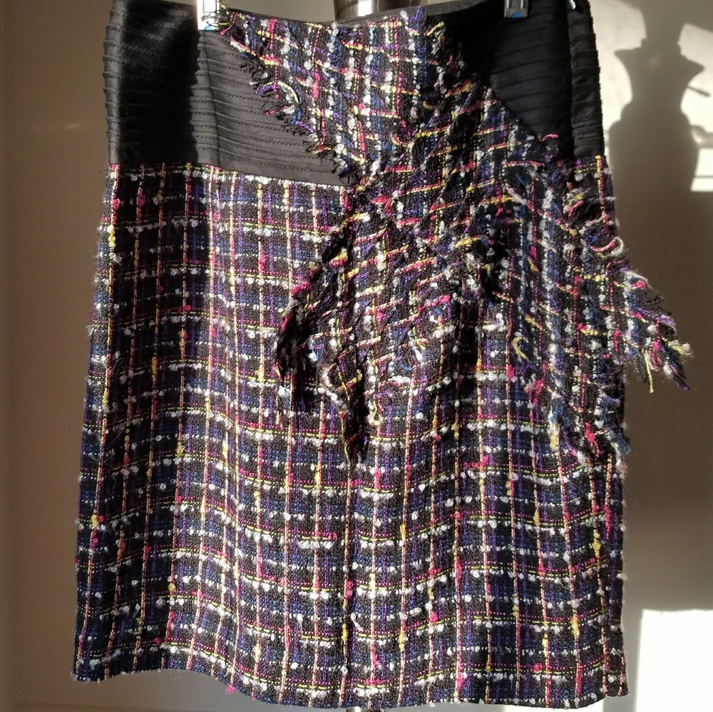 Anthropologie Purple and Black Tweed Skirt Sz 4